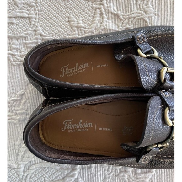 Florsheim Bit Loafers Dark Brown Pebbled Leather Drivers Shoe Mens 10.5 EEE main image 10